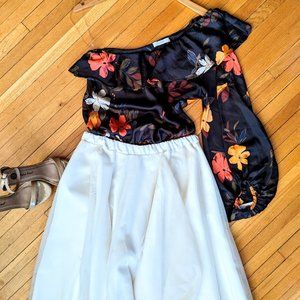 NWT Lush One Shoulder Floral Bodysuit